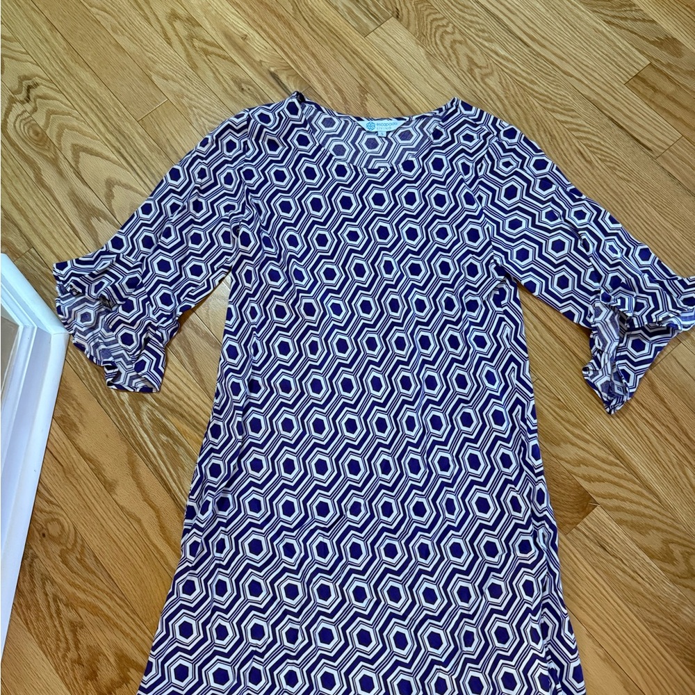 Escapada Purple and White Long Sleeve Dress